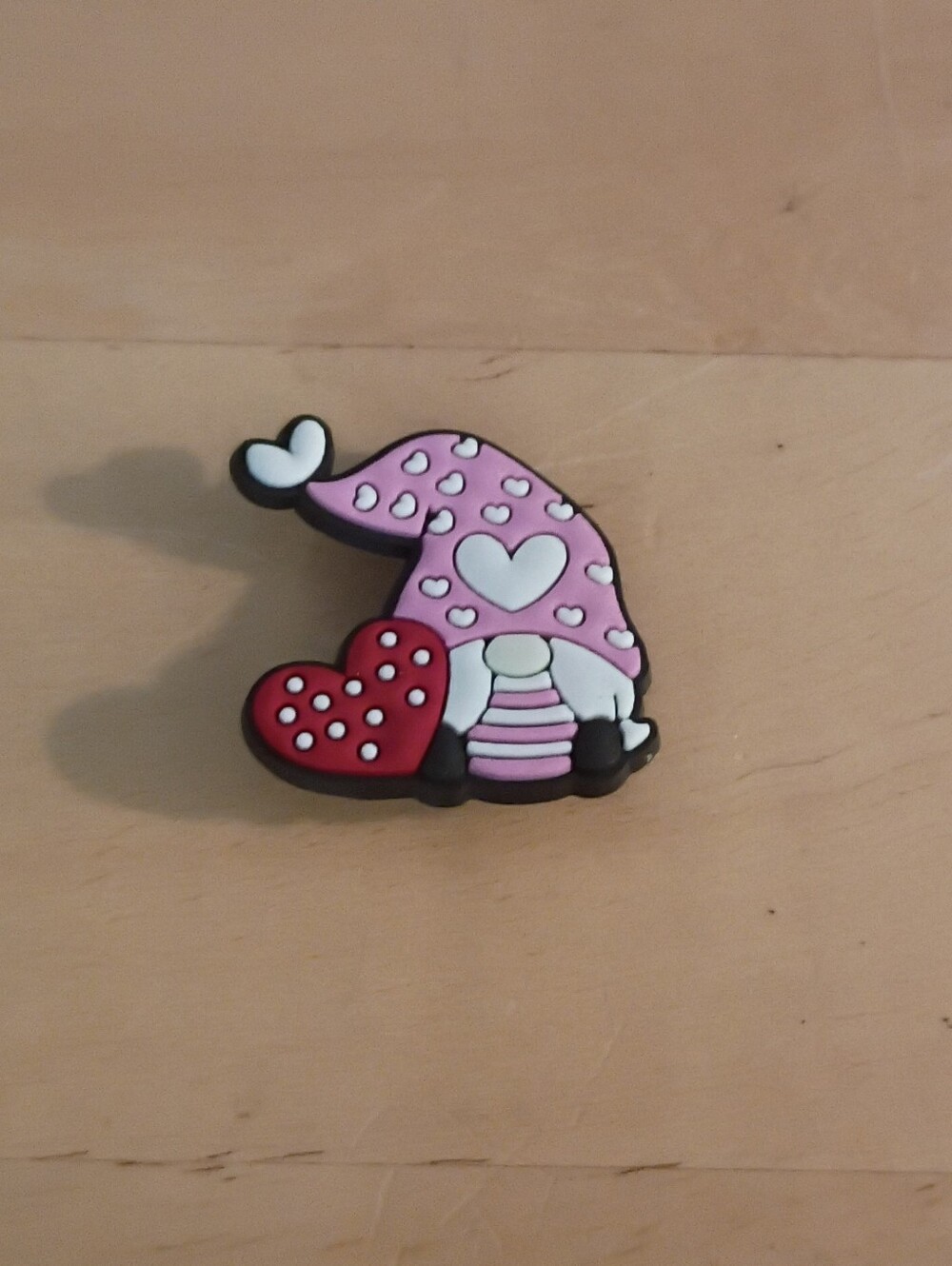 10 for $10 Jibbitz Croc Charms - Gnome Pink Polka Dot Hat w/ Red Heart - New
